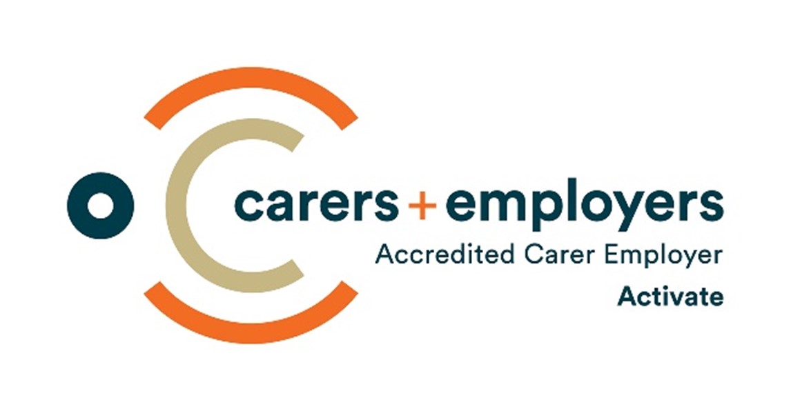 Icon noting Carers + employers accredited carer employer activate