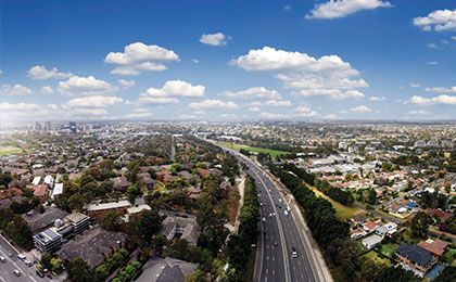 Aerial shot of WestConnex